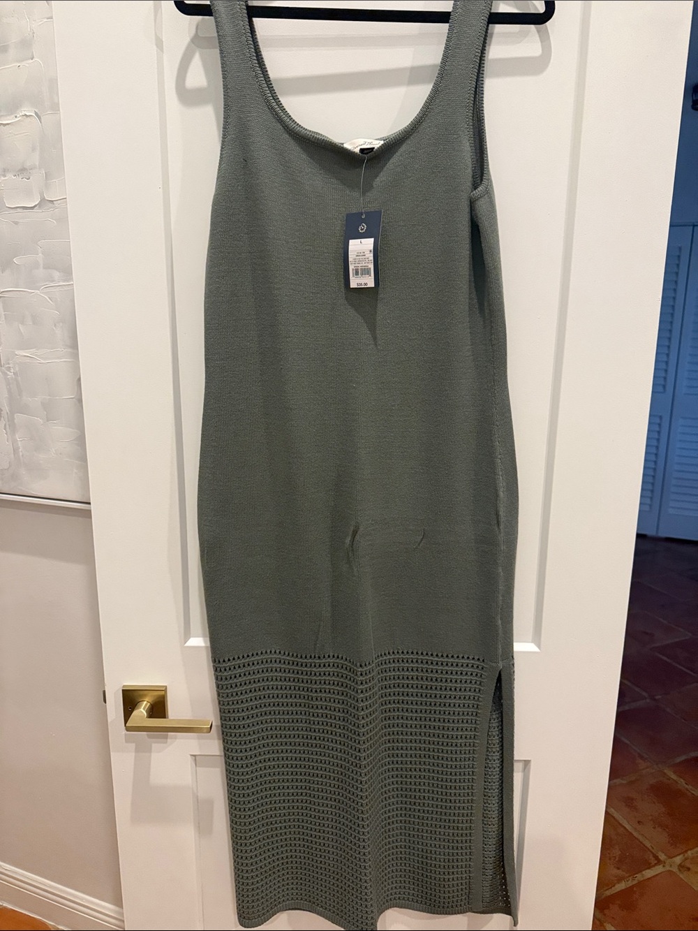 Sleeveless Knit Midi Dress in Sage Green